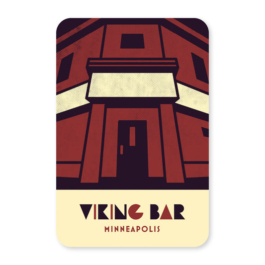 Viking Bar, Minneapolis, Minnesota, Minimalist Art Postcard