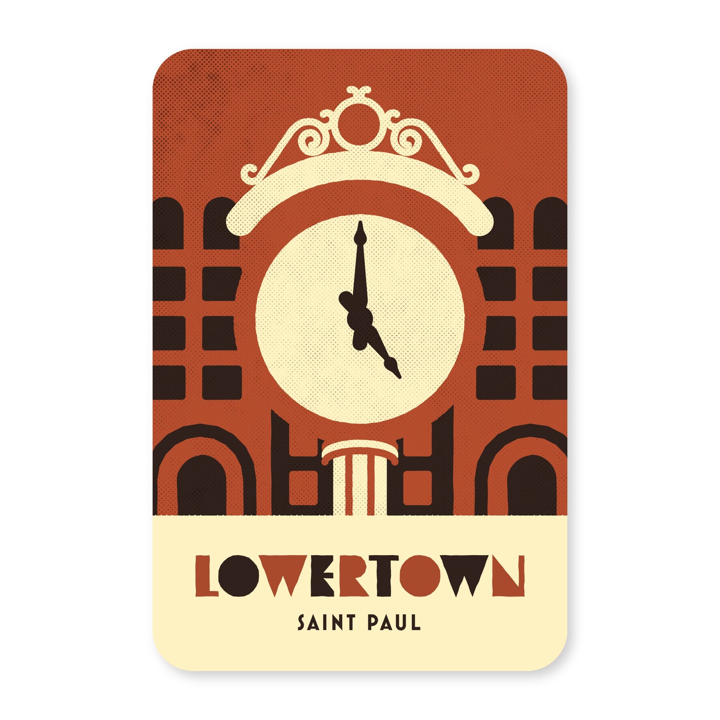 Lowertown, St. Paul, Minnesota, Minimalist Art Postcard