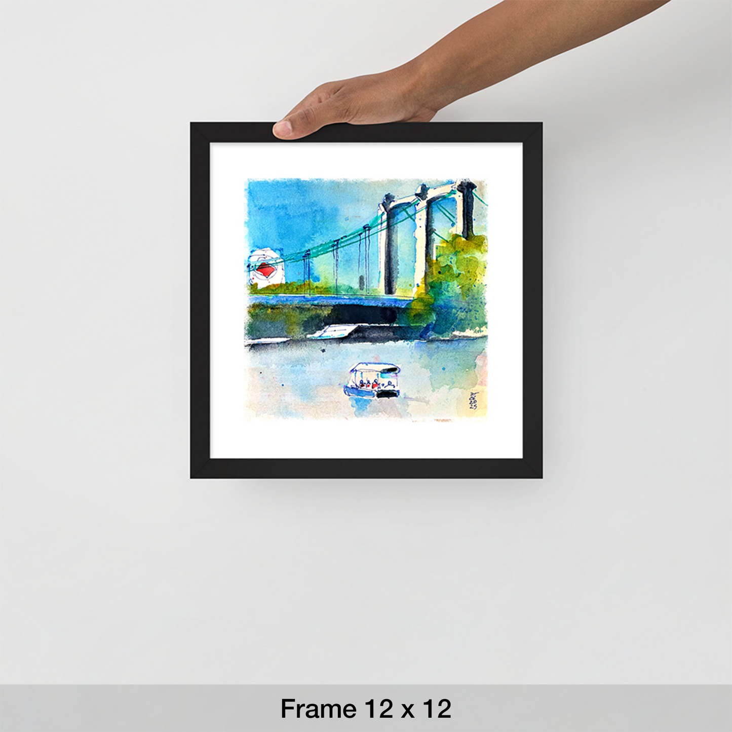 Water Taxi Hennepin Avenue Bridge Grainbelt Sign, Minneapolis, Print