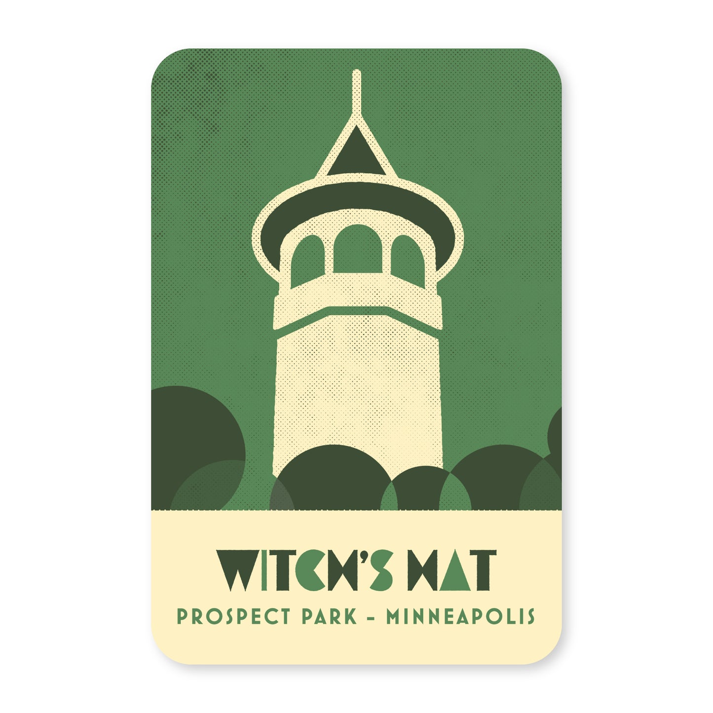 Witch's Hat, Minnesota, Minimalist Art Postcard