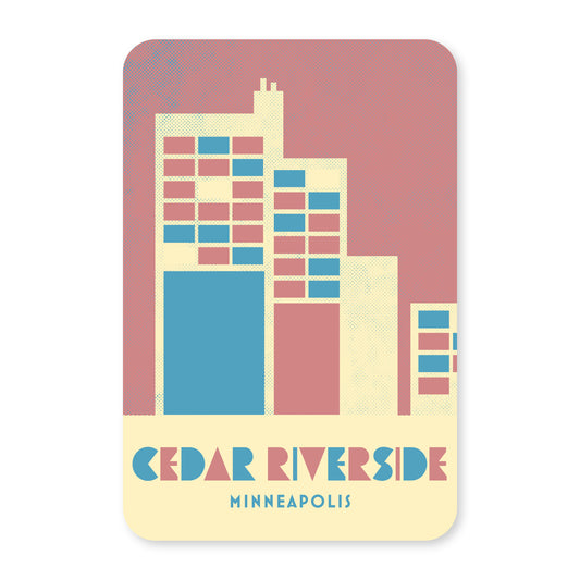 Cedar Riverside, Minneapolis, Minnesota, Minimalist Art Postcard