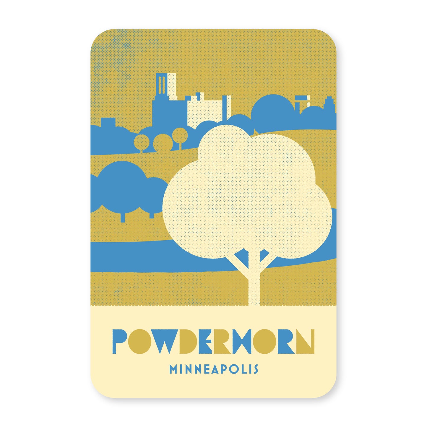 Powderhorn, Minneapolis, Minnesota, Minimalist Art Postcard