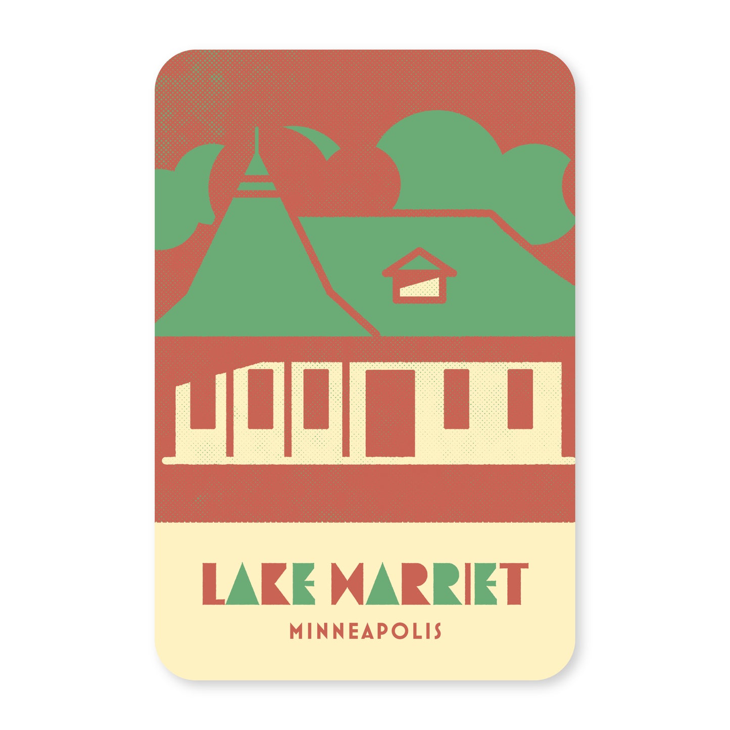 Lake Harriet, Minneapolis, Minnesota, Minimalist Art Postcard
