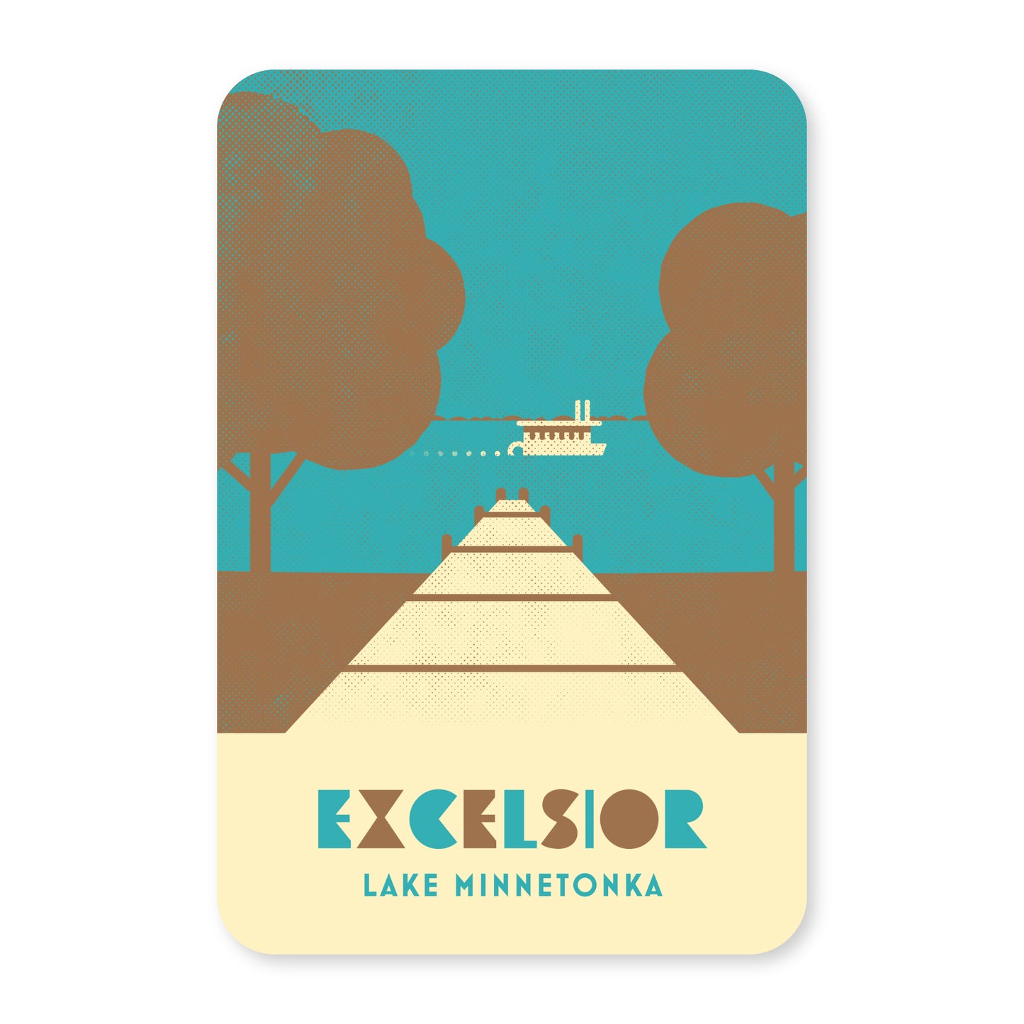 Excelsior, Minnesota, Minimalist Art Postcard