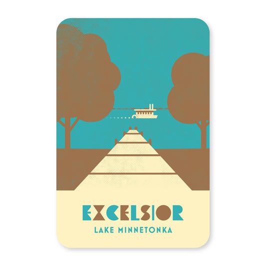 Excelsior, Minnesota, Minimalist Art Postcard