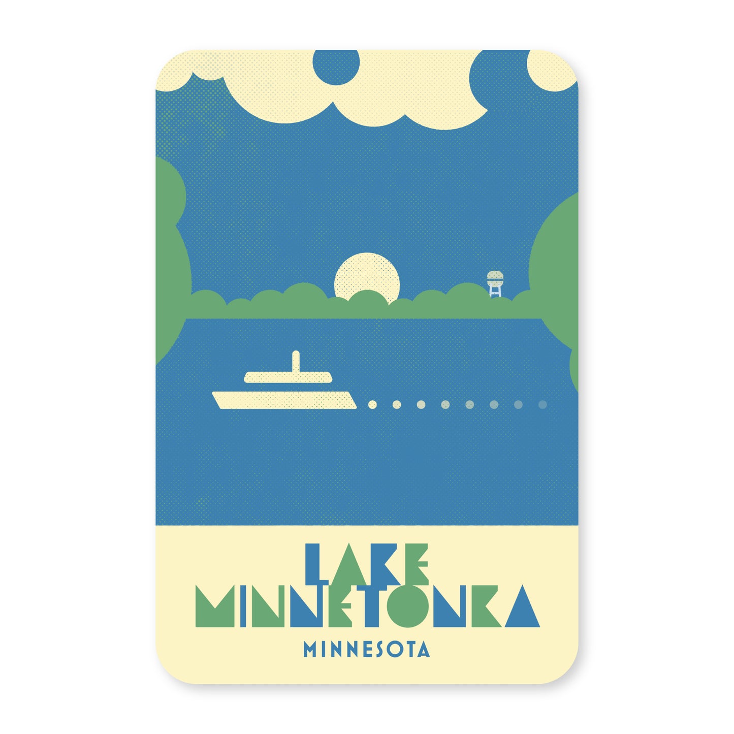 Lake Minnetonka, Minnesota, Minimalist Art Postcard
