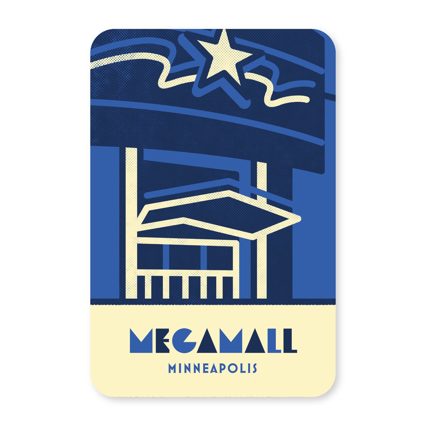 Mall of America, Minnesota, Minimalist Art Postcard