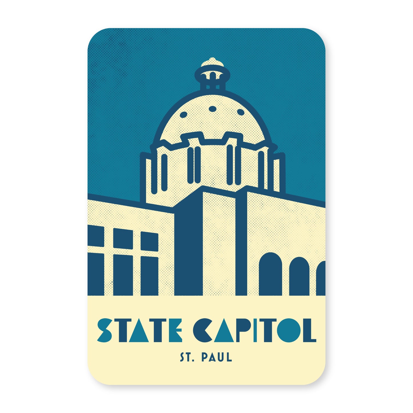 State Capitol, St. Paul, Minnesota, Minimalist Art Postcard