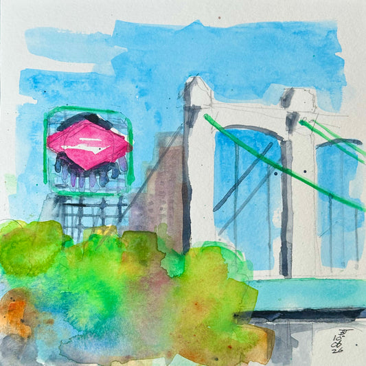 Grainbelt sign and Hennepin Ave Bridge, 10.06.26