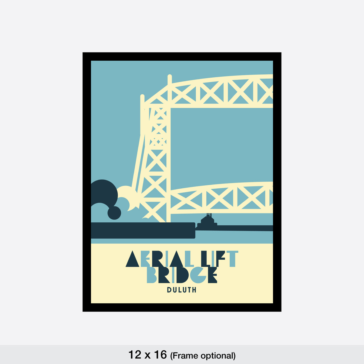 Aerial Lift Bridge, Duluth, Minnesota, Minimalist Art, Poster