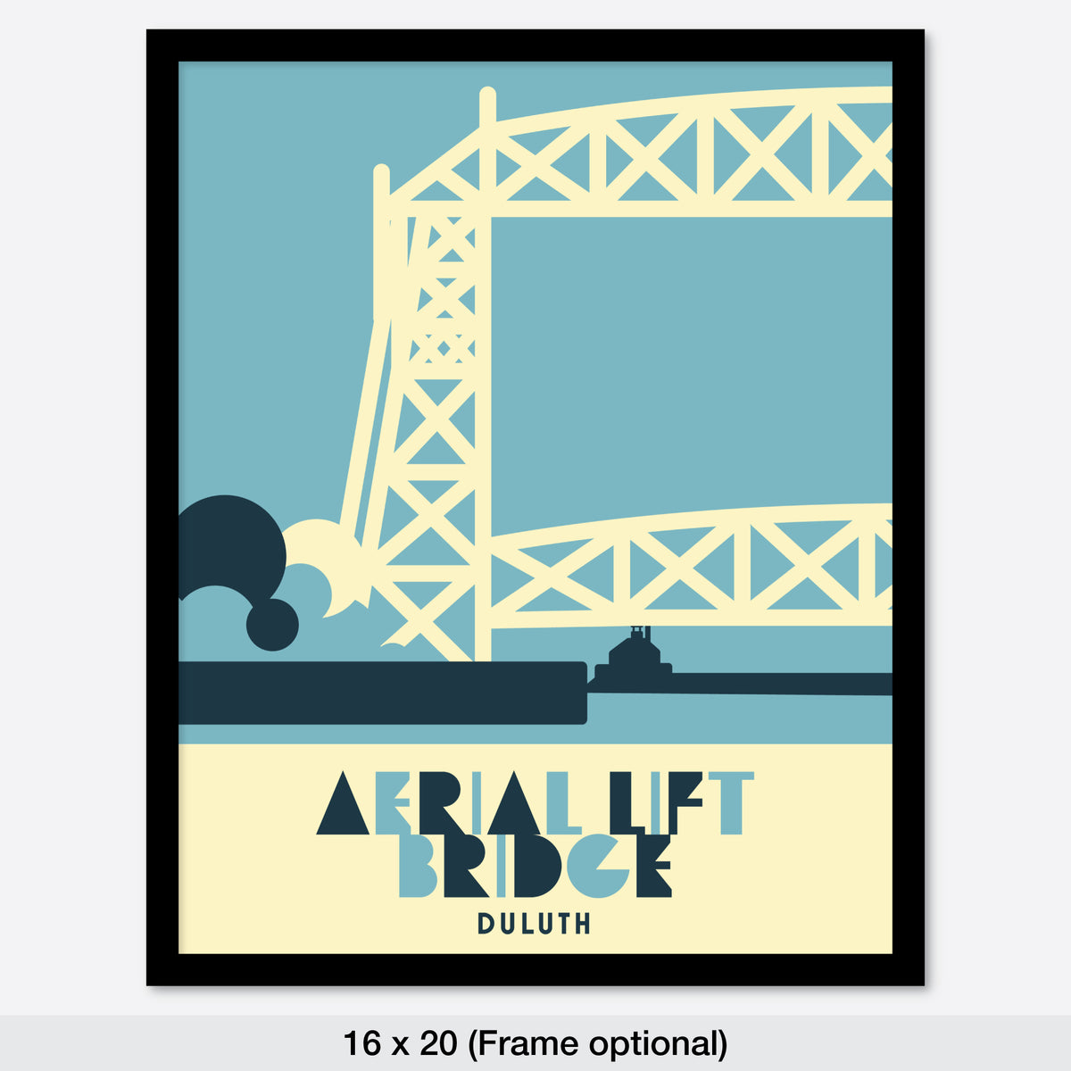 Aerial Lift Bridge, Duluth, Minnesota, Minimalist Art, Poster