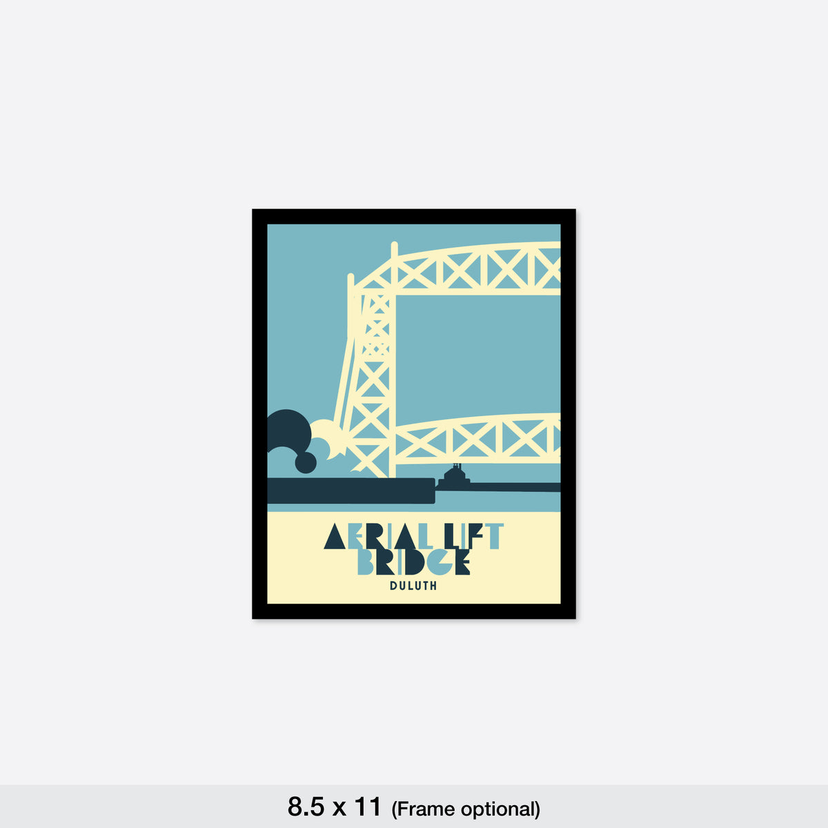 Aerial Lift Bridge, Duluth, Minnesota, Minimalist Art, Poster