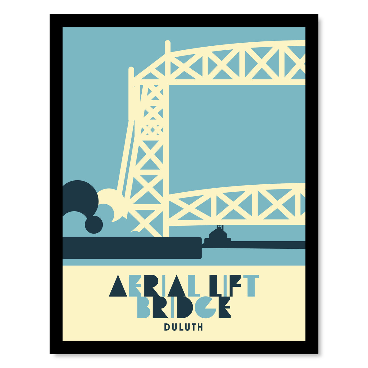 Aerial Lift Bridge, Duluth, Minnesota, Minimalist Art, Poster