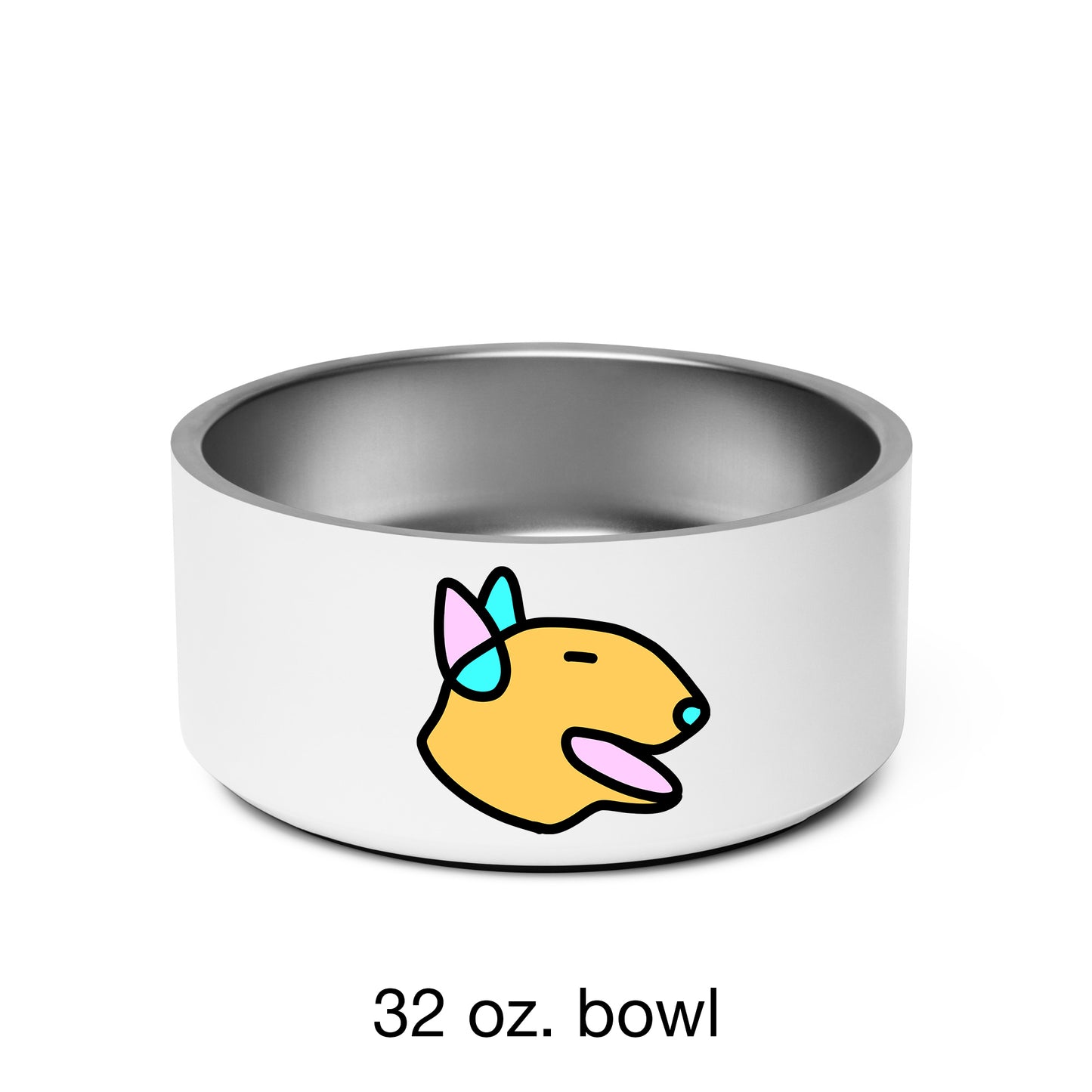 Pop-Art Bull Terrier, with Custom Name, Bowl