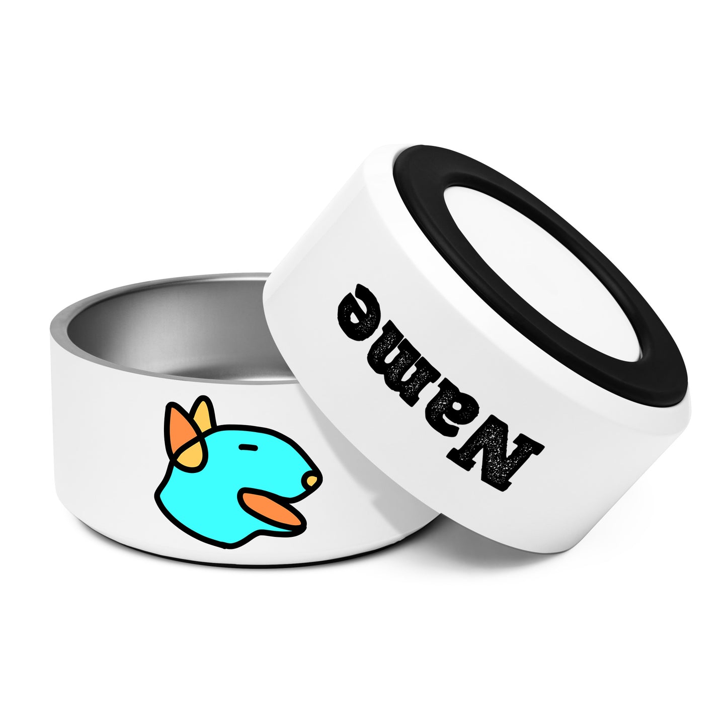 Pop-Art Bull Terrier, with Custom Name, Bowl