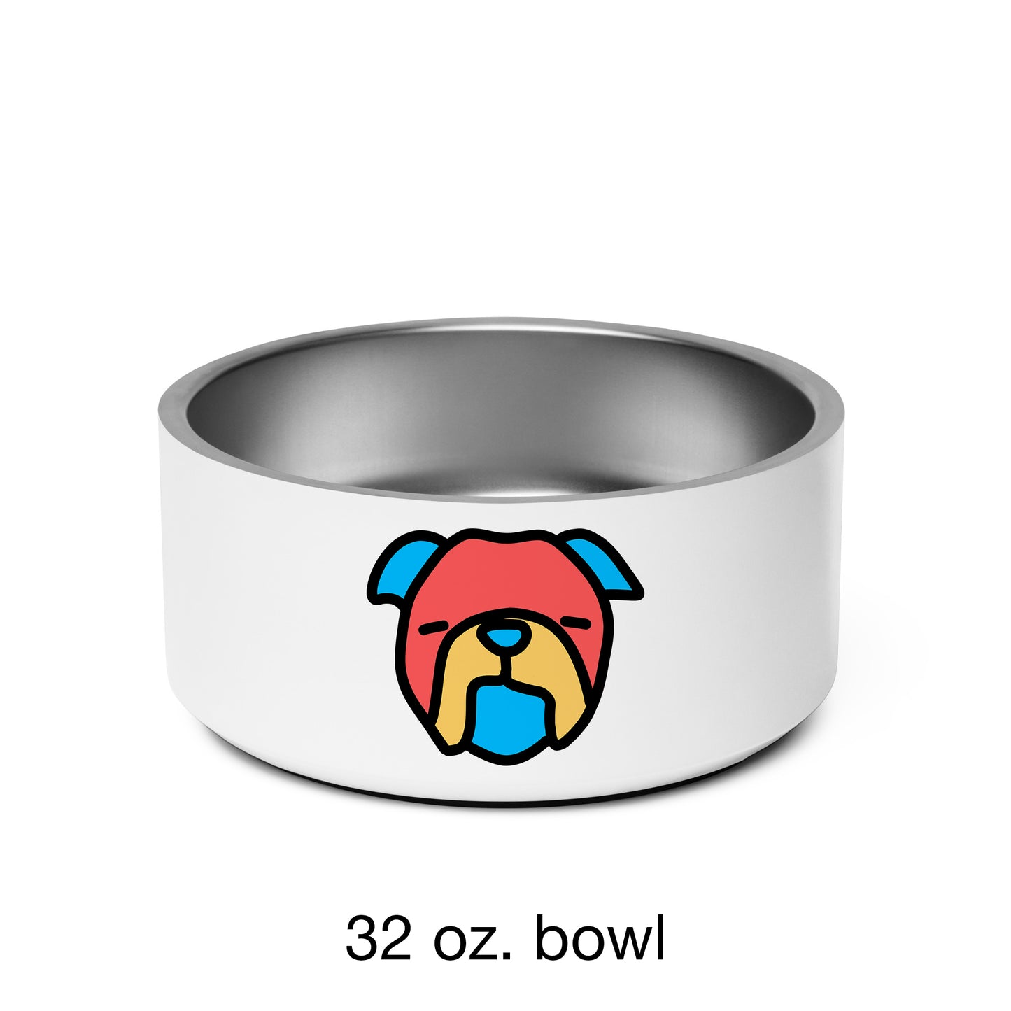 Pop-Art Bulldog, with Custom Name, Bowl