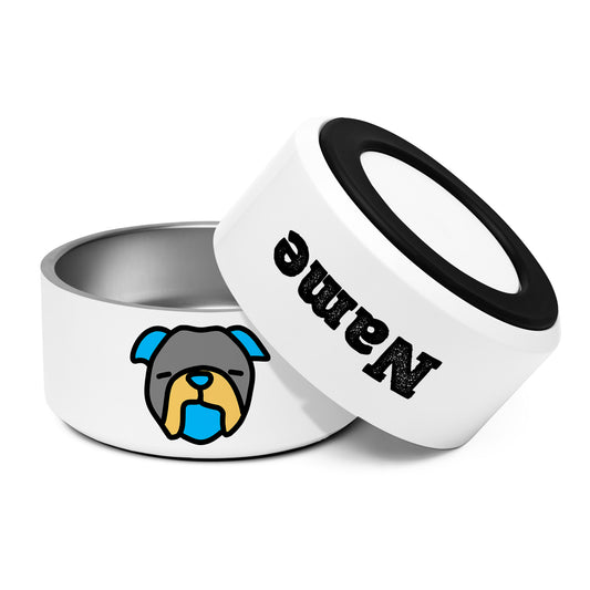 Pop-Art Bulldog, with Custom Name, Bowl