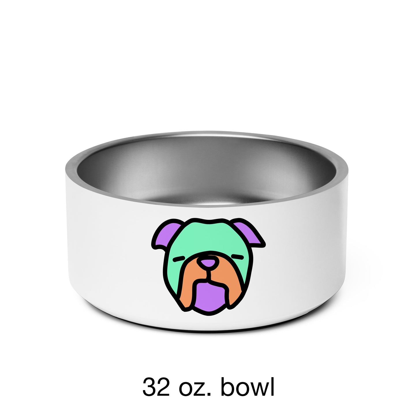 Pop-Art Bulldog, with Custom Name, Bowl