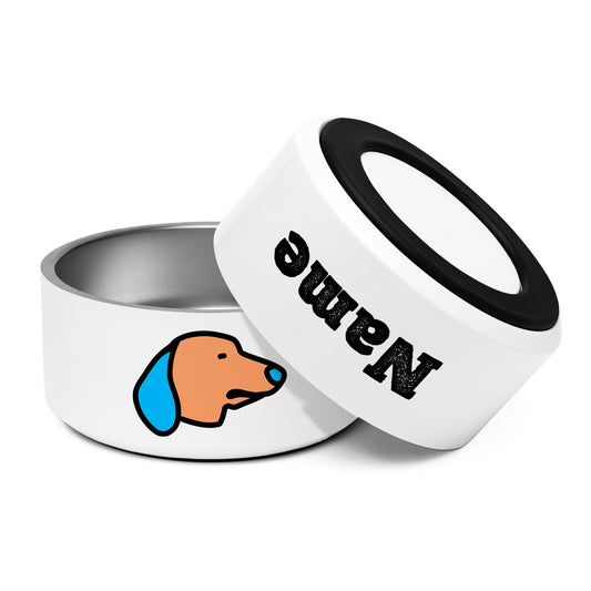 Pop-Art Dachshund, with Custom Name, Bowl