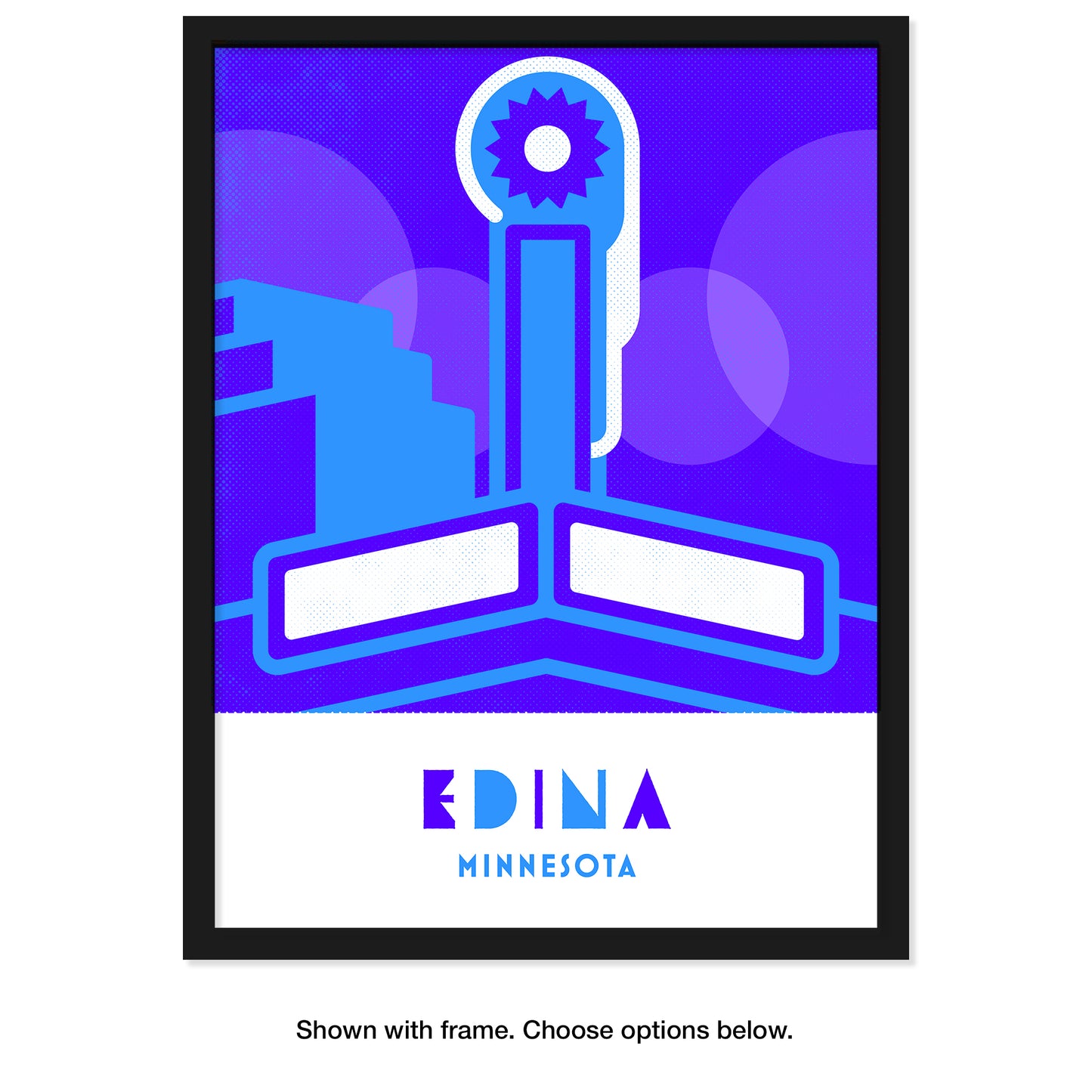 Edina, Minnesota, Minimalist Art Poster Print