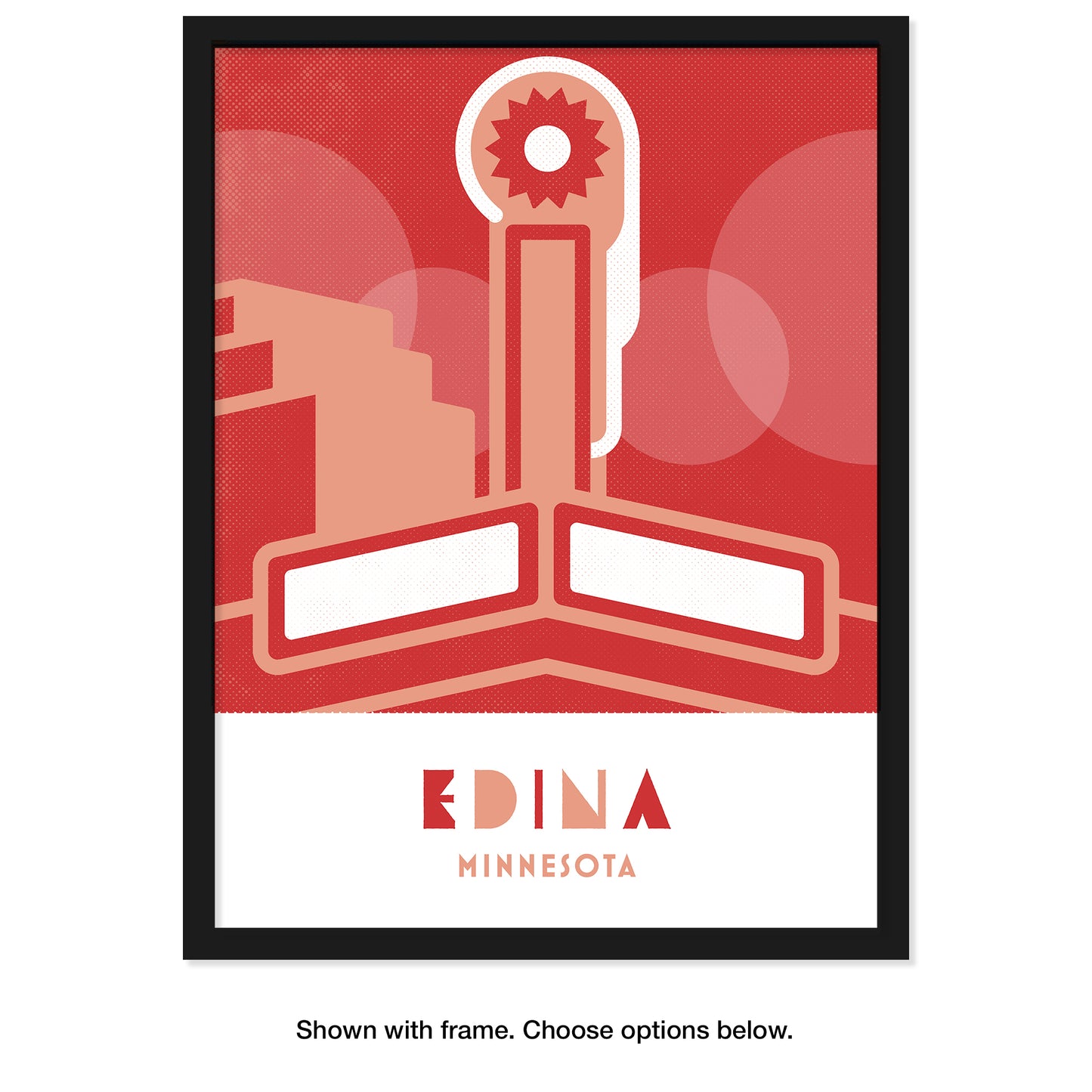 Edina, Minnesota, Minimalist Art Poster Print