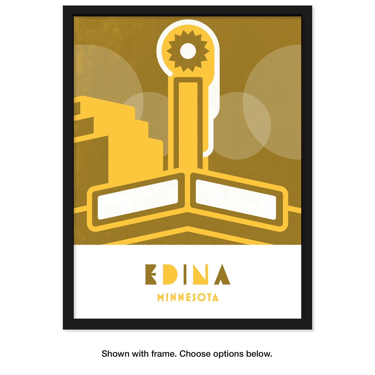 Edina, Minnesota, Minimalist Art Poster Print