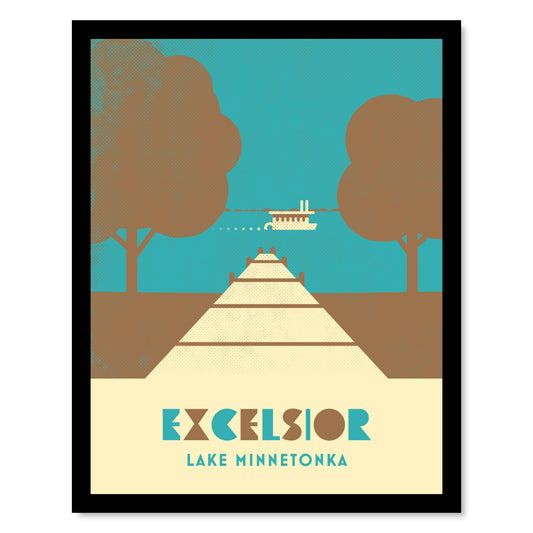 Excelsior, Minnesota, Minimalist Art Vintage Colors