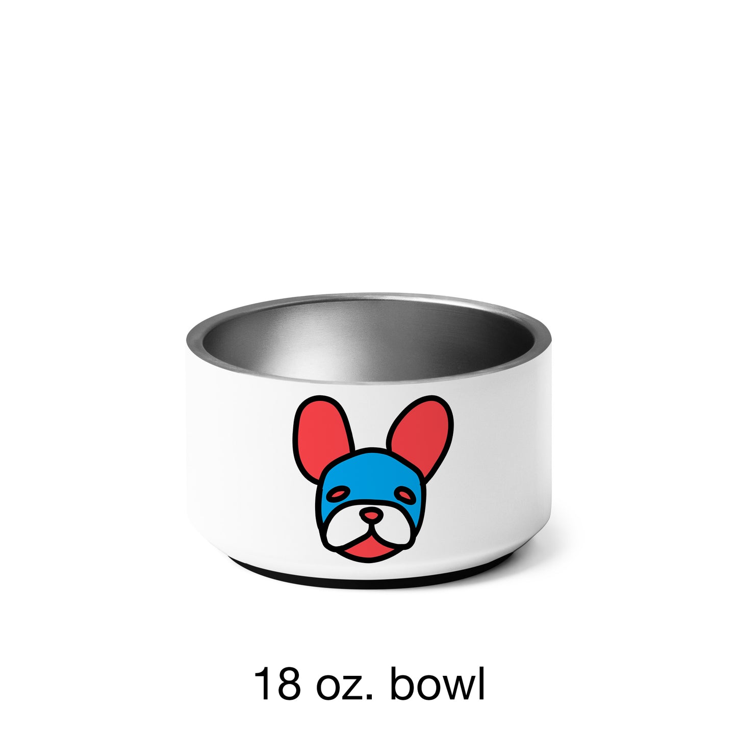 Pop-Art French Bulldog, with Custom Name, Bowl