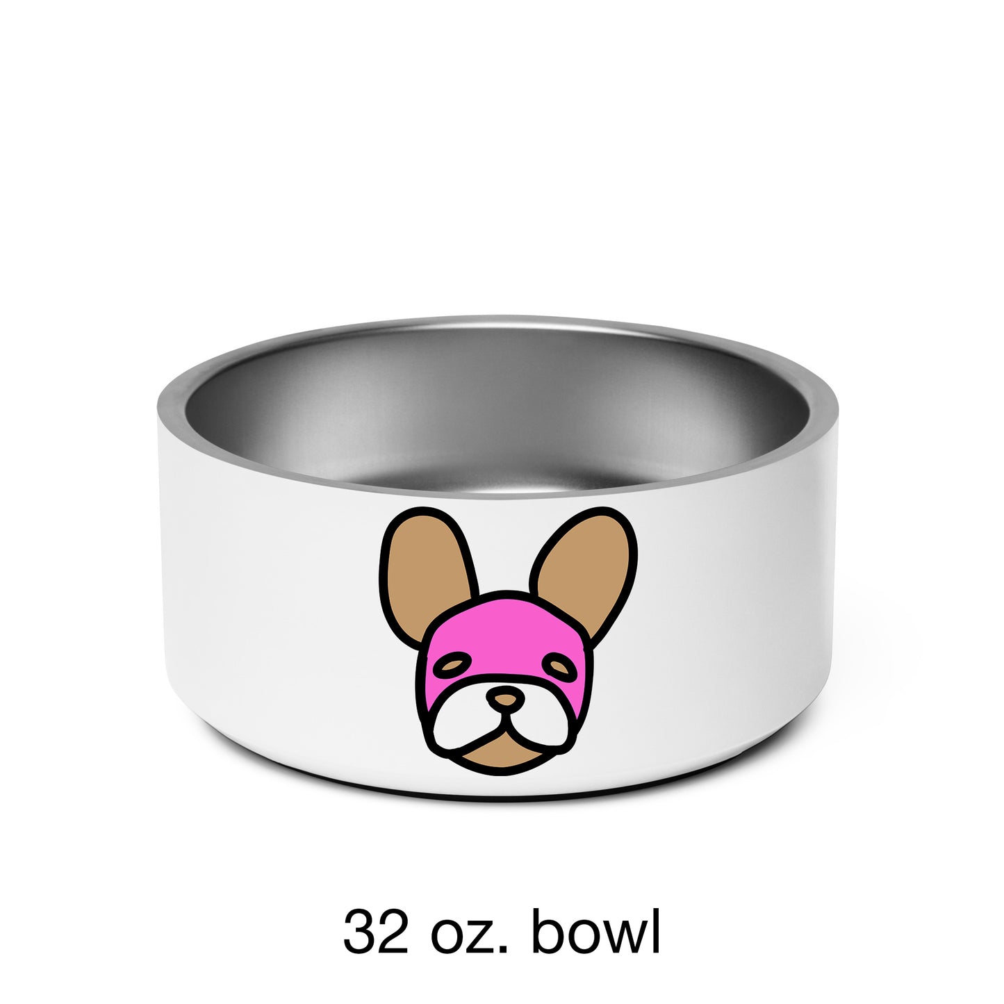 Pop-Art French Bulldog, with Custom Name, Bowl