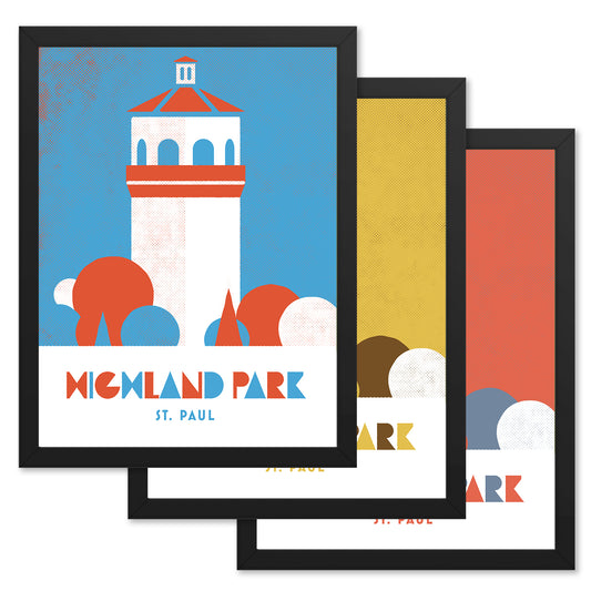 Highland Park, St. Paul, Minnesota, Minimalist Art, Poster Print