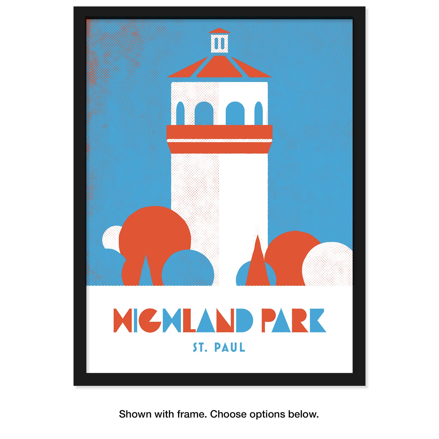 Highland Park, St. Paul, Minnesota, Minimalist Art, Poster Print