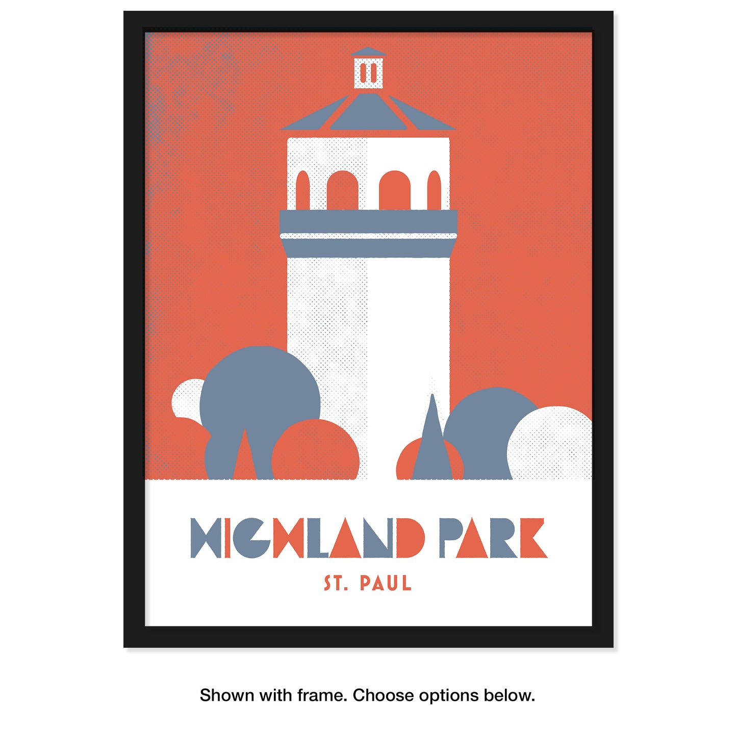 Highland Park, St. Paul, Minnesota, Minimalist Art, Poster Print