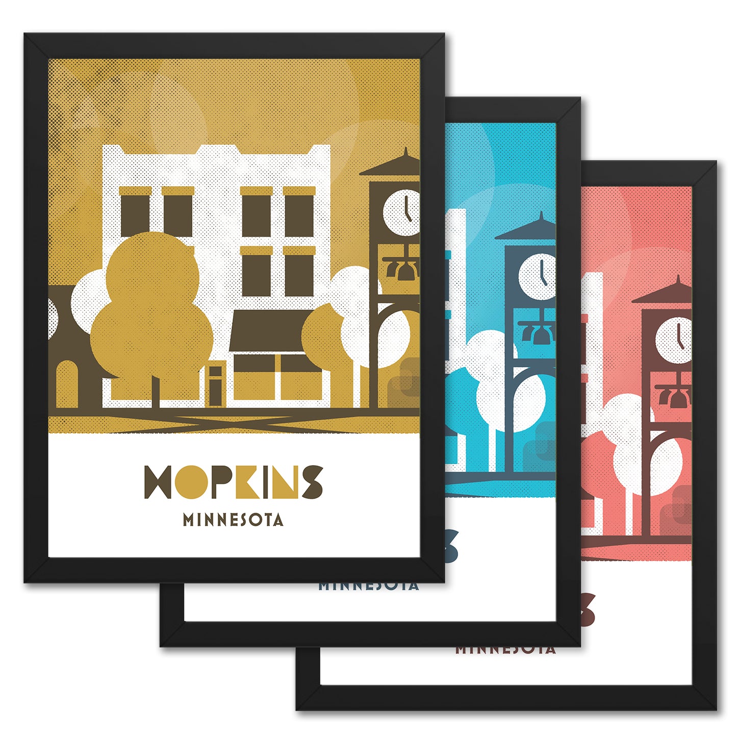 Hopkins, Minnesota, Minimalist Art, Poster Print