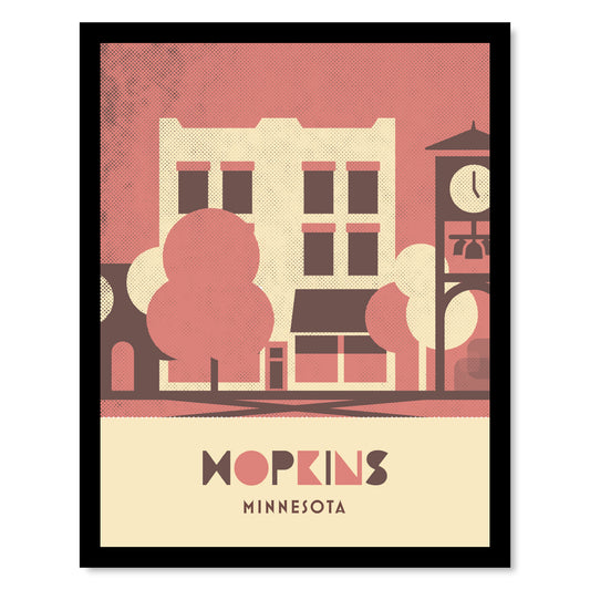 Hopkins, Minnesota, Minimalist Art Vintage Colors