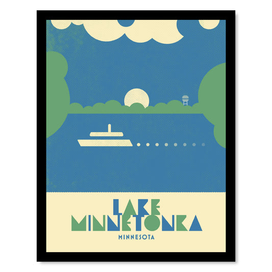 Lake Minnetonka, Minnesota, Minimalist Art Vintage Colors