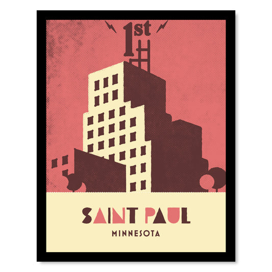 St. Paul, Minnesota, Minimalist Art Vintage Colors