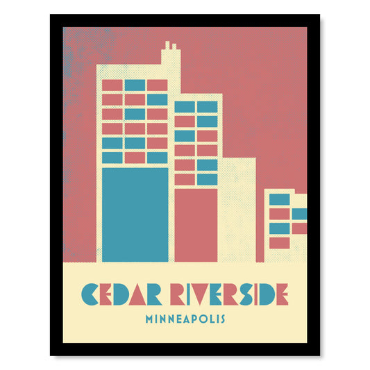 Cedar-Riverside, Minnesota, Minimalist Art Vintage Colors