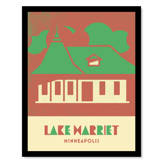 Lake Harriet, Minnesota, Minimalist Art Vintage Colors
