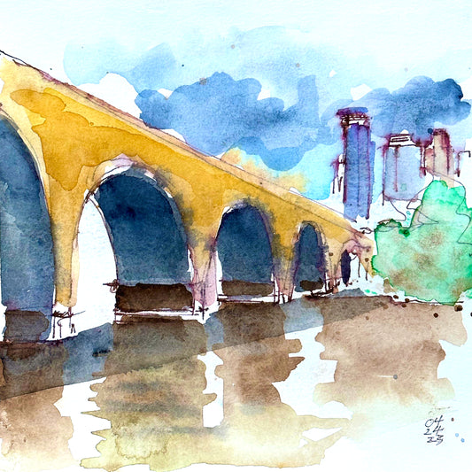 Stone Arch Mpls Skyline (8x8), 04.24.23