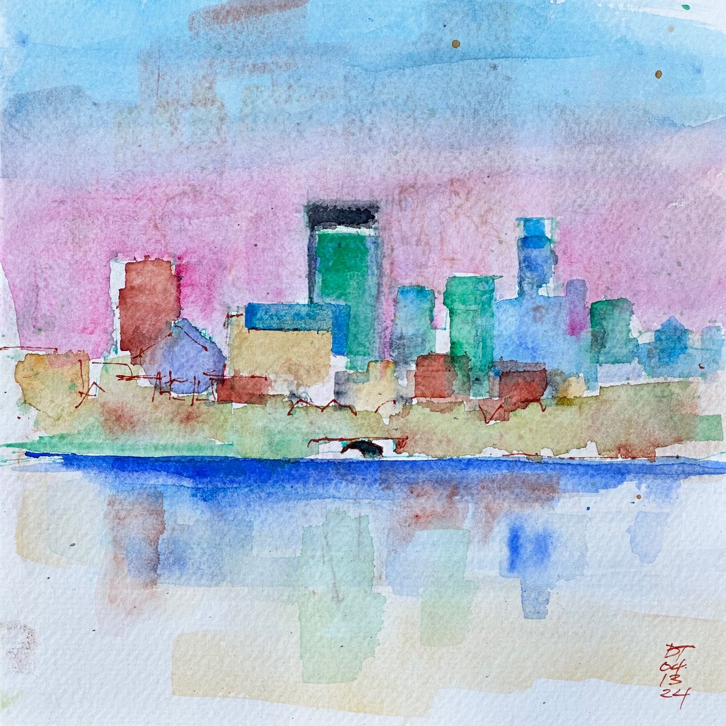 Minnepolis Skyline over Lakes, 04.13.24