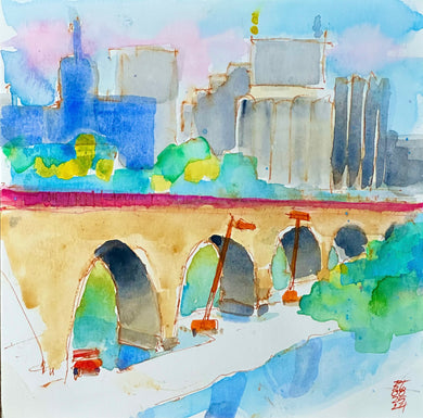 Stone Arch Bridge Minneapolis Skyline, 08.25.24