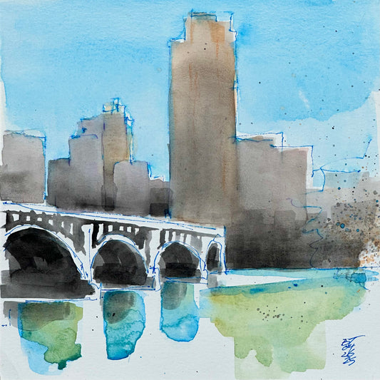 Minneapolis Skyline and Third Avenue Bridge, Minneapolis, 04.26.25