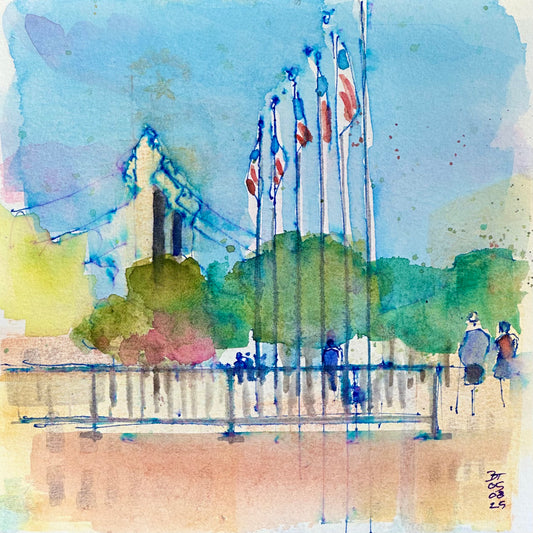 Flag Poles Hennepin Ave Bridge, Minneapolis, 05.28.25
