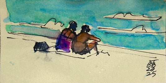 Couple on Beach Waikiki, Mini, 08.20.25