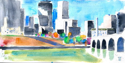 Minneapolis Autumn Skyline and Stone Arch Bridge, 10.22.26