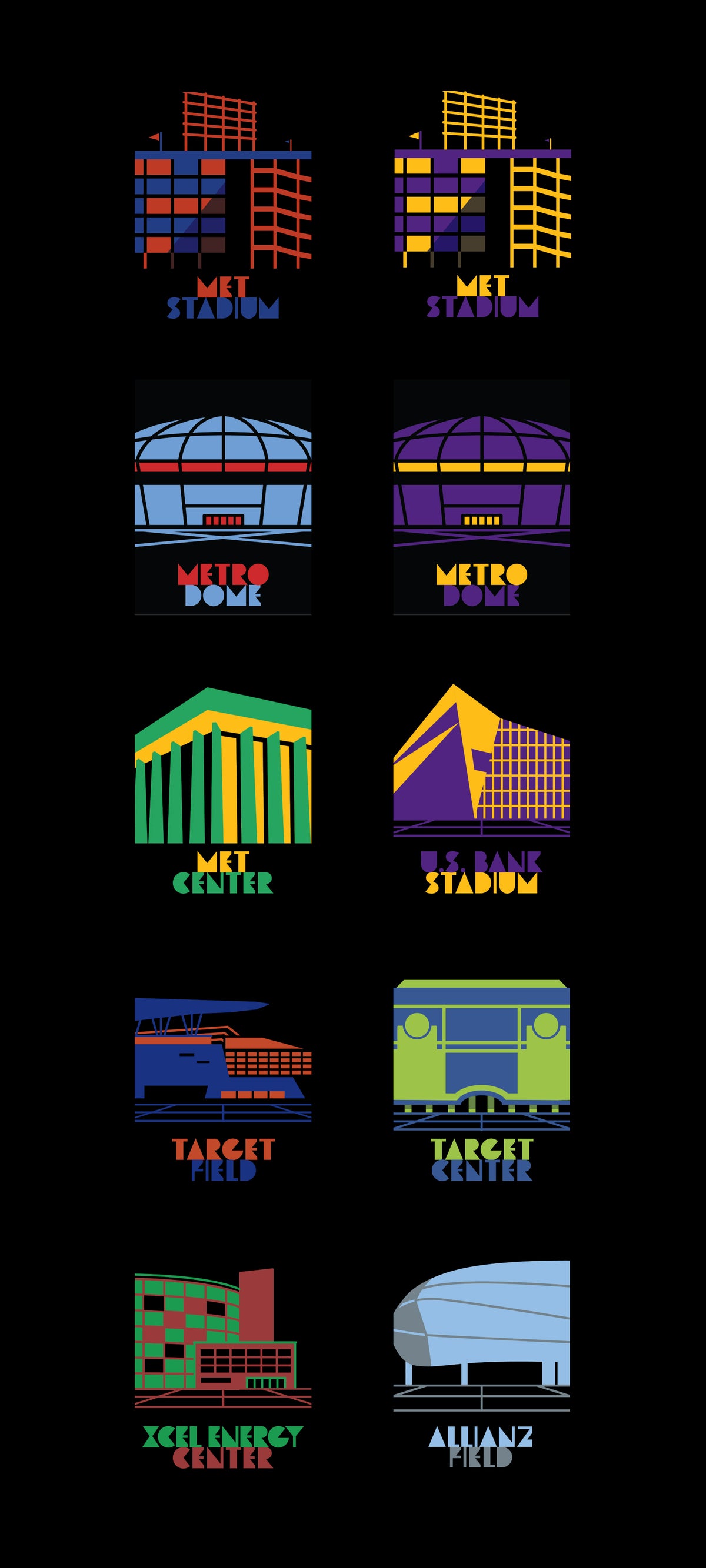 Minnesota Sports Venues Minimalist Art, button shirt