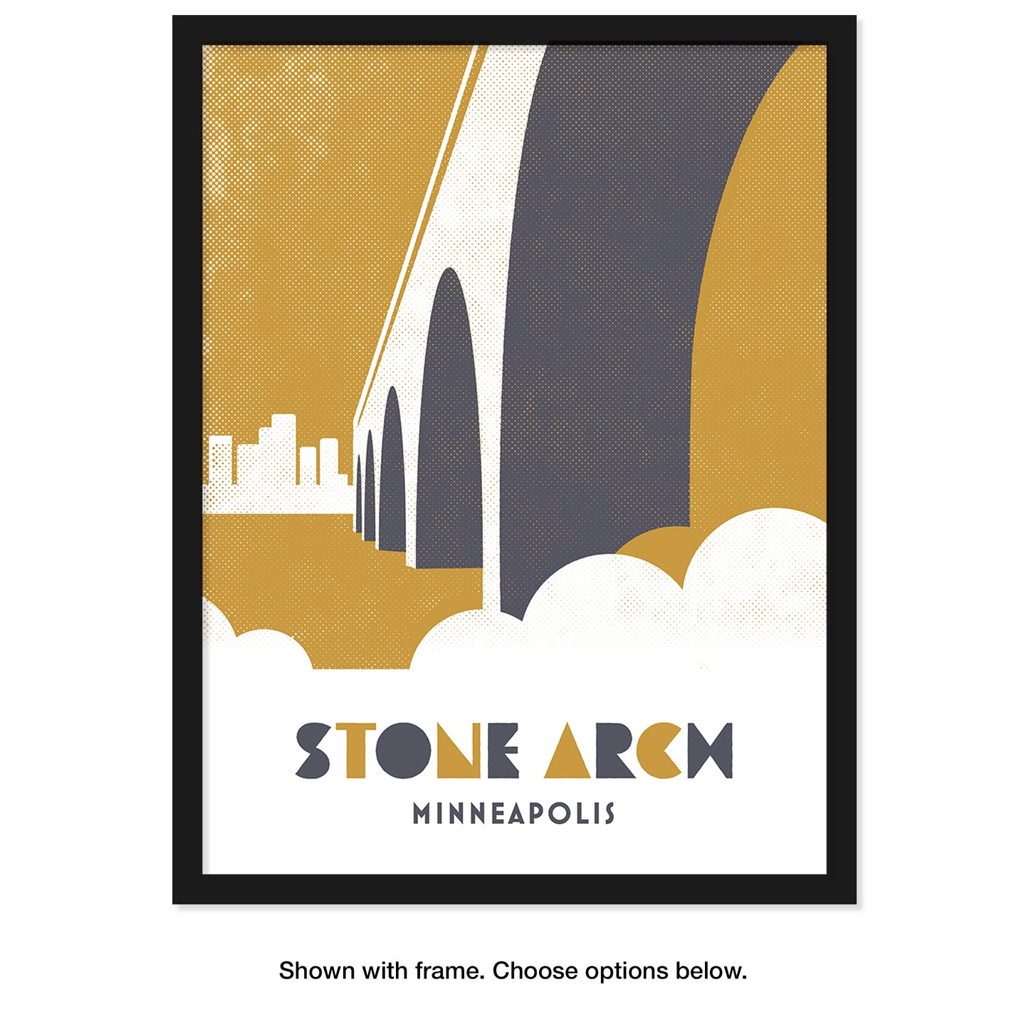 Stone Arch Bridge, Minneapolis, Minnesota, Minimalist Art, Poster Print