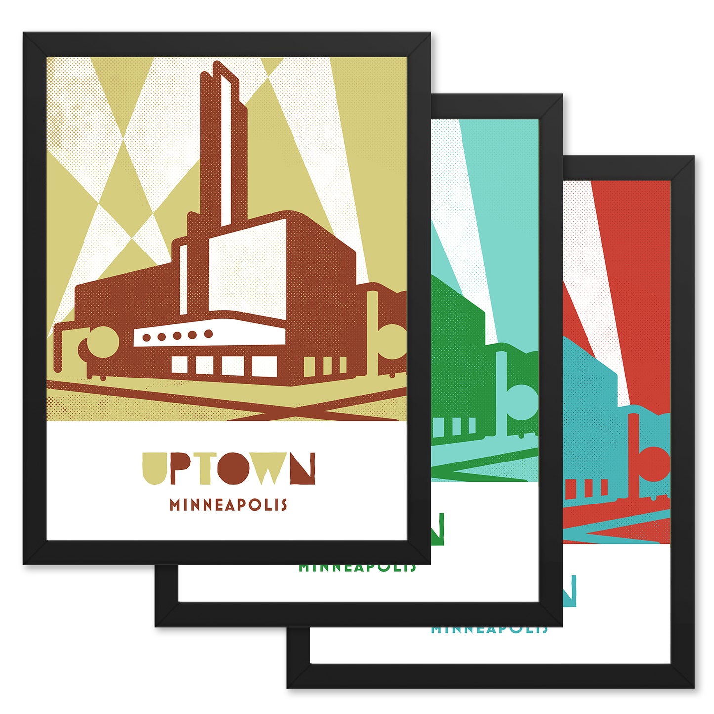 Uptown Minneapolis, Minnesota, Minimalist Art, Poster Print