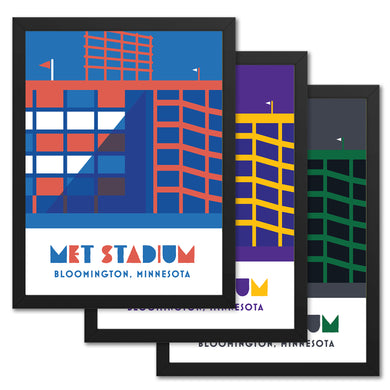 Metropolitan Stadium, Minneapolis, Minnesota, Minimalist Art, Poster Print