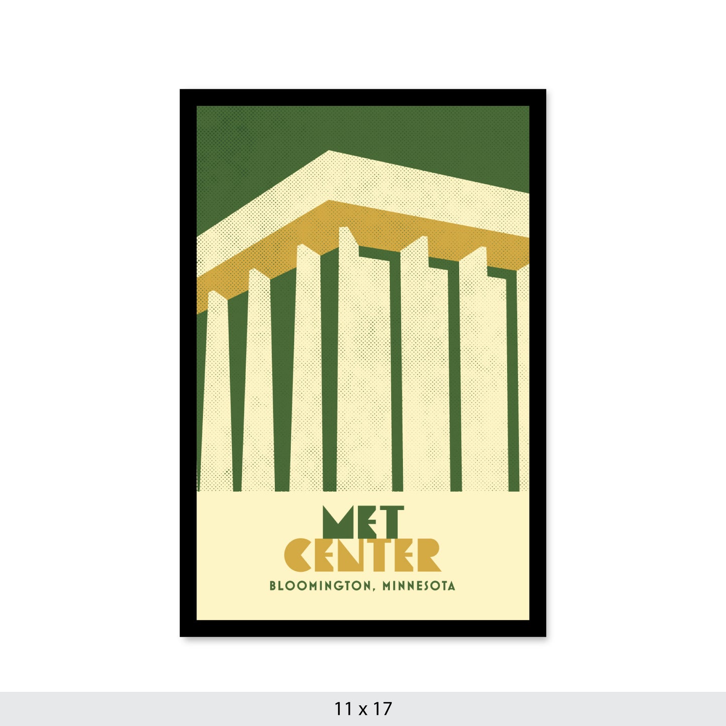 Met Center, Minimalist Vintage Colors, Framed